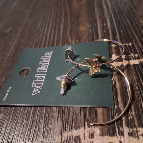 Wild Fable Nickel Free butterfly hoop earrings - Picture 3 of 5